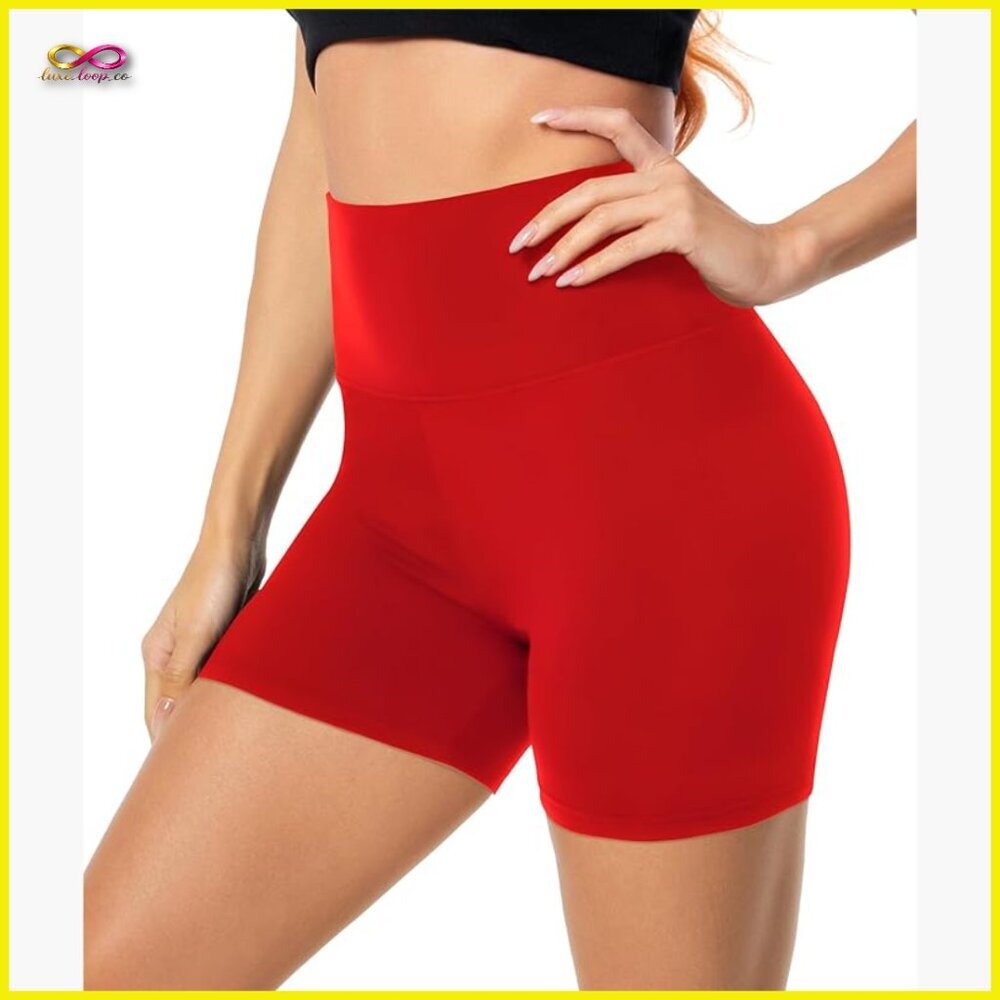 High Waisted Biker Shorts Tummy‎ Control Fitness Workout Yoga Gym Activewear